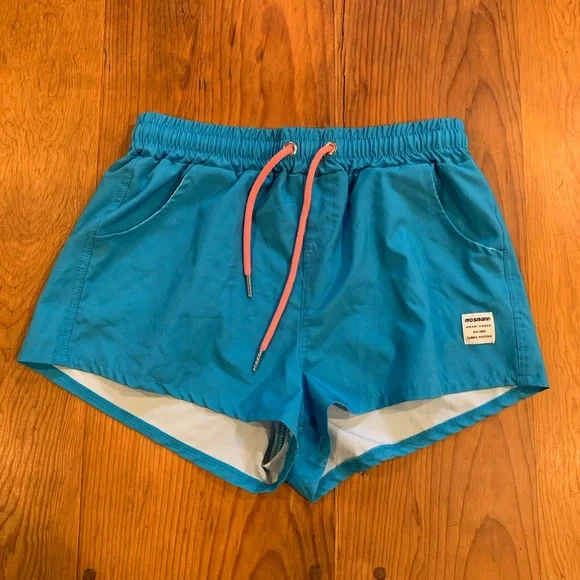 Mosmann Womens Shorts XS Blue Stripped Volley Drawstring Athleisure - Picture 1 of 6